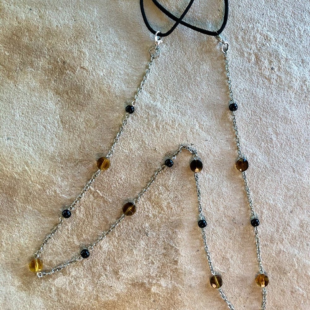 Upcycled Face Mask Holder Lanyard - Vintage Chain